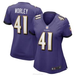 NFL Frauen Baltimore Ravens Daryl Worley Nike Lila Game Spielertrikot 4R0Z6121 Kleidung