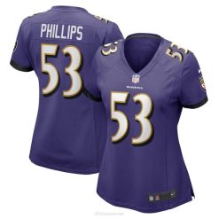 NFL Frauen Baltimore Ravens del'shawn phillips nike lila spiel spieler trikot 4R0Z6579 Kleidung