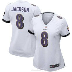 NFL Frauen Baltimore Ravens Lamar Jackson Nike weißes Spieltrikot 4R0Z2903 Kleidung