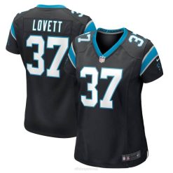 NFL Frauen Carolina Panthers John Lovett Nike schwarzes Game-Spieler-Trikot 4R0Z5447 Kleidung