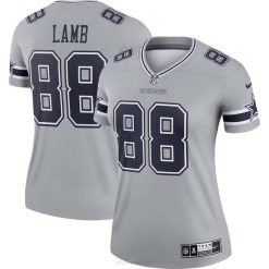 NFL Frauen Dallas Cowboys Ceedee Lamb Nike Grey Inverted Legend Trikot 4R0Z2431 Kleidung