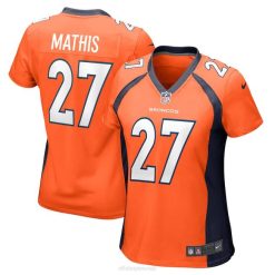 NFL Frauen Denver Broncos Damarri Mathis Nike Orange Game Spielertrikot 4R0Z6809 Kleidung