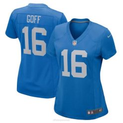 NFL Frauen Detroit Lions Jared Goff Nike Blue Game Spielertrikot 4R0Z5511 Kleidung