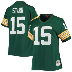 NFL Frauen Green Bay Packers Bart Starr Mitchell & Ness Green 1967 Legacy Replika-Spielertrikot 4R0Z1805 Kleidung