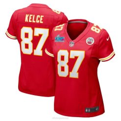 NFL Frauen Kansas City Chiefs Travis Kelce Nike Red Super Bowl Lvii Patch Spieltrikot 4R0Z25 Kleidung