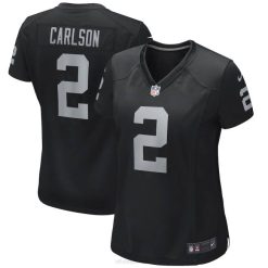 NFL Frauen Las Vegas Raiders Daniel Carlson Nike schwarzes Spielerspieltrikot 4R0Z3381 Kleidung