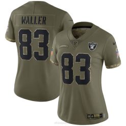 NFL Frauen Las Vegas Raiders Darren Waller Nike Olive 2022 Salute to Service Limited Trikot 4R0Z4607 Kleidung