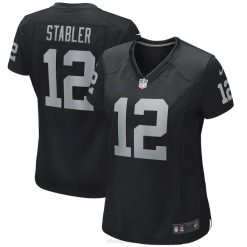 NFL Frauen Las Vegas Raiders Ken Stabler Nike Black Game Retired Player Jersey 4R0Z2801 Kleidung
