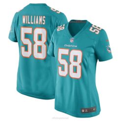 NFL Frauen Miami Dolphins Connor Williams Nike Aqua Game Spielertrikot 4R0Z6323 Kleidung