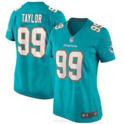 NFL Frauen Miami Dolphins Jason Taylor Nike Aqua Game Ruhestandsspieler-Trikot 4R0Z3931 Kleidung