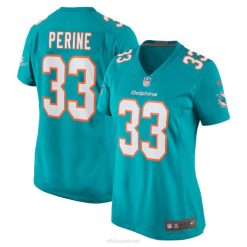 NFL Frauen Miami Dolphins Lamical Perine Nike Aqua Heimspiel-Spielertrikot 4R0Z6003 Kleidung