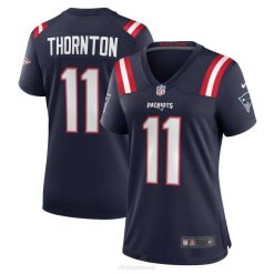 NFL Frauen New England Patriots Tyquan Thornton Nike Navy Game Player-Trikot 4R0Z3713 Kleidung