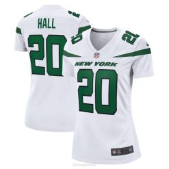 NFL Frauen New York Jets Breece Hall Nike Weißes Auswärtsspiel-Spielertrikot 4R0Z3557 Kleidung