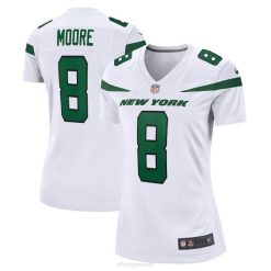 NFL Frauen New York Jets Elijah Moore Nike weißes Spieltrikot 4R0Z3685 Kleidung