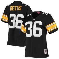 NFL Frauen Pittsburgh Steelers Jerome Bettis Mitchell & Ness Schwarzes Legacy-Replika-Trikot von 1996 4R0Z2125 Kleidung