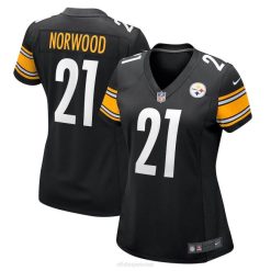 NFL Frauen Pittsburgh Steelers Tre Norwood Nike schwarzes Spieltrikot 4R0Z4795 Kleidung