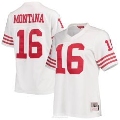 NFL Frauen San Francisco 49ers Joe Montana Mitchell & Ness weißes Legacy-Replika-Spielertrikot 4R0Z1539 Kleidung