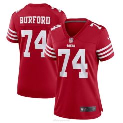 NFL Frauen San Francisco 49ers Spencer Burford Nike Scarlet Game Spielertrikot 4R0Z3823 Kleidung