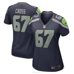 NFL Frauen Seattle Seahawks Charles Cross Nike College Navy Spielspieler-Trikot 4R0Z6325 Kleidung