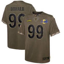 NFL Jugend Los Angeles Rams Aaron Donald Nike Olive 2022 Salute to Service Player Limited Trikot 4R0Z3871 Kleidung