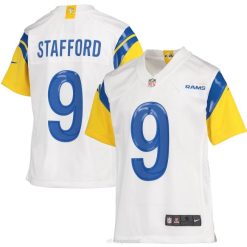 NFL Jugend Los Angeles Rams Matthew Stafford Nike weißes Spieltrikot 4R0Z1277 Kleidung