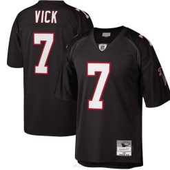 NFL Männer Atlanta Falcons Michael Vick Mitchell & Ness Schwarzes Big & Tall 2002 Replika-Trikot eines pensionierten Spielers 4R0Z1233 Kleidung