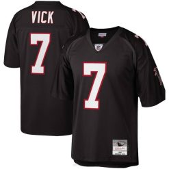 NFL Männer Atlanta Falcons Michael Vick Mitchell & Ness schwarzes Legacy-Replika-Trikot 4R0Z2571 Kleidung