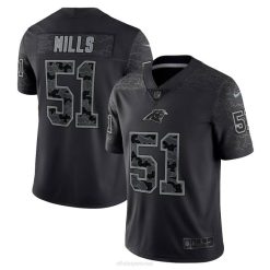 NFL Männer Carolina Panthers Sam Mills Nike Black Retired Player RFLCTV Limited Jersey 4R0Z1329 Kleidung