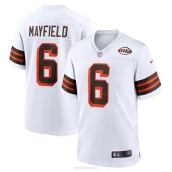 NFL Männer Cleveland Browns Baker Mayfield Nike White 1946 Collection Alternative Game Jersey 4R0Z2881 Kleidung