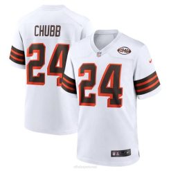 NFL Männer Cleveland Browns Nick Chubb Nike White 1946 Collection Alternative Game Jersey 4R0Z311 Kleidung