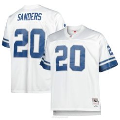 NFL Männer Detroit Lions Barry Sanders Mitchell & Ness White Big & Tall 1996 Replika-Trikot des pensionierten Spielers 4R0Z2513 Kleidung