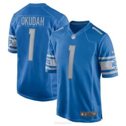 NFL Männer Detroit Lions Jeff Okudah Nike blaues Spieltrikot 4R0Z1989 Kleidung