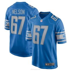 NFL Männer Detroit Lions Matt Nelson Nike blaues Spieltrikot 4R0Z3119 Kleidung