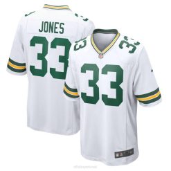 NFL Männer Green Bay Packers Aaron Jones Nike weißes Game-Spieler-Trikot 4R0Z355 Kleidung