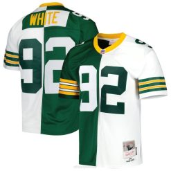 NFL Männer Green Bay Packers Reggie White Mitchell & Ness Grün/Weiß 1996 Split Legacy Replika-Trikot 4R0Z1285 Kleidung