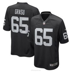 NFL Männer Las Vegas Raiders Hroniss Grasu Nike schwarzes Game-Spieler-Trikot 4R0Z4793 Kleidung