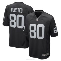 NFL Männer Las Vegas Raiders Jesper Horsted Nike schwarzes Game-Spieler-Trikot 4R0Z6145 Kleidung
