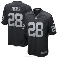 NFL Männer Las Vegas Raiders Josh Jacobs Nike schwarzes Game-Spieler-Trikot 4R0Z195 Kleidung