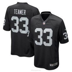 NFL Männer Las Vegas Raiders Roderic Teamer Nike schwarzes Spieltrikot 4R0Z5601 Kleidung