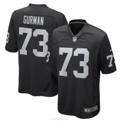NFL Männer Las Vegas Raiders Vitaliy Gurman Nike schwarzes Game-Spieler-Trikot 4R0Z6831 Kleidung