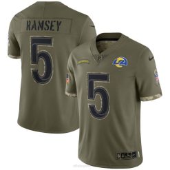 NFL Männer Los Angeles Rams Nike Olive 2022 Salute to Service Limited Trikot 4R0Z577 Kleidung