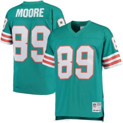 NFL Männer Miami Dolphins Nat Moore Mitchell & Ness Aqua 1984 Legacy-Replik-Trikot des pensionierten Spielers 4R0Z3937 Kleidung