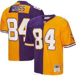 NFL Männer Minnesota Vikings Randy Moss Mitchell & Ness Lila/Gold 1998 Split Legacy Replika-Trikot 4R0Z773 Kleidung