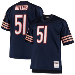 NFL Männer Nachbildung des Chicago Bears Dick Butkus Mitchell & Ness Navy Big & Tall 1966 Ruhestandsspieler-Trikots 4R0Z1557 Kleidung