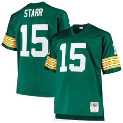 NFL Männer Nachbildung des Green Bay Packers Bart Starr Mitchell & Ness Green Big & Tall 1968 Ruhestandsspieler-Trikots 4R0Z1245 Kleidung