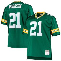 NFL Männer Nachbildung des Green Bay Packers Charles Woodson Mitchell & Ness Green Big & Tall 2010 Ruhestandsspieler-Trikots 4R0Z3429 Kleidung