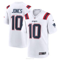 NFL Männer New England Patriots Mac Jones Nike weißes Spielerspieltrikot 4R0Z937 Kleidung