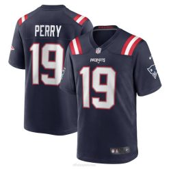 NFL Männer New England Patriots Malcolm Perry Nike Navy Game Player-Trikot 4R0Z6133 Kleidung