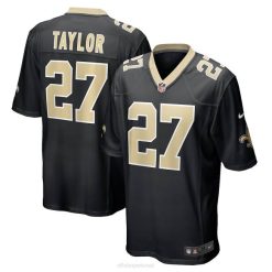 NFL Männer New Orleans Saints Alontae Taylor Nike schwarzes Game-Spieler-Trikot 4R0Z2563 Kleidung