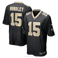 NFL Männer New Orleans Saints Brett Hundley Nike schwarzes Game-Spieler-Trikot 4R0Z6181 Kleidung
